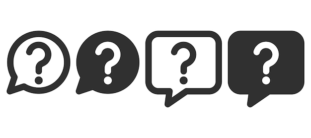 question mark symbol in the circle and square button vector illustration