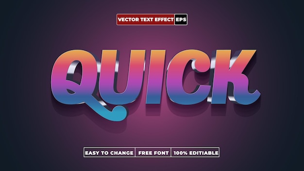 Quick 3d Vector Text Effect Fully Editable High Quality