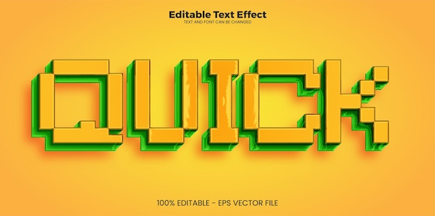 quick editable text effect in modern trend style