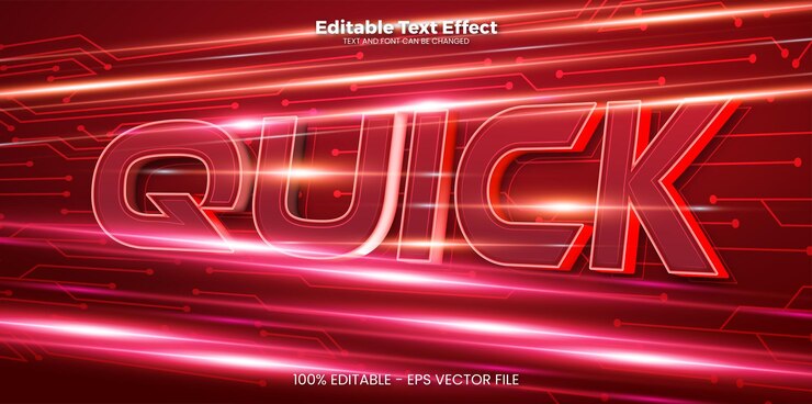 Vector quick editable text effect in modern trend style