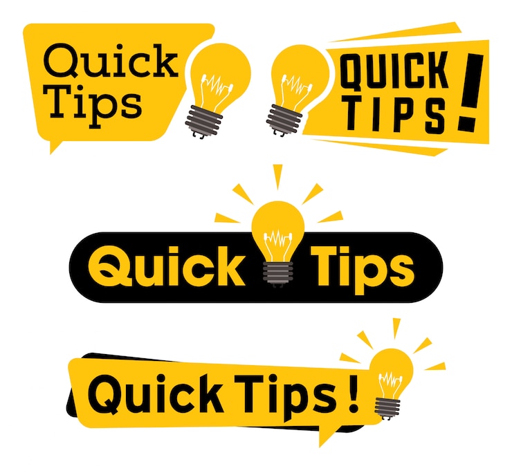 Vector quick tips icon set