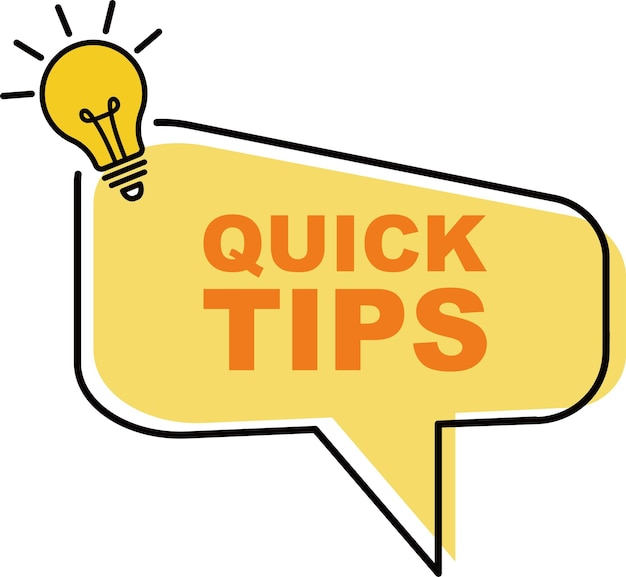 quick tips sticker quick tips badge with lamp