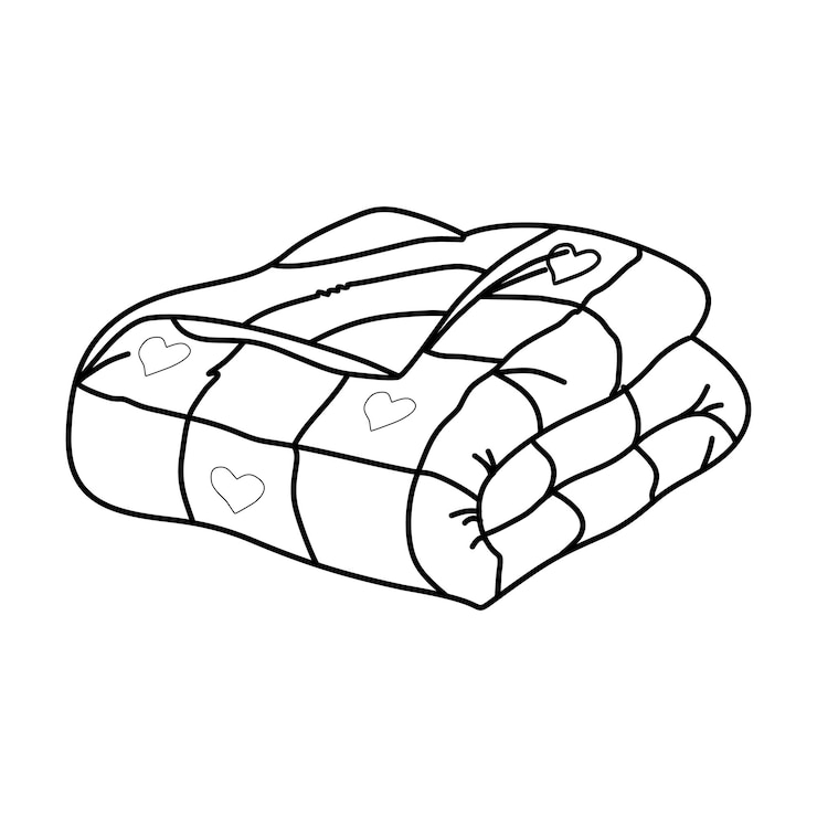 Vector quilt cartoon vector illustration cute quilt cartoon drawing playful bedding design
