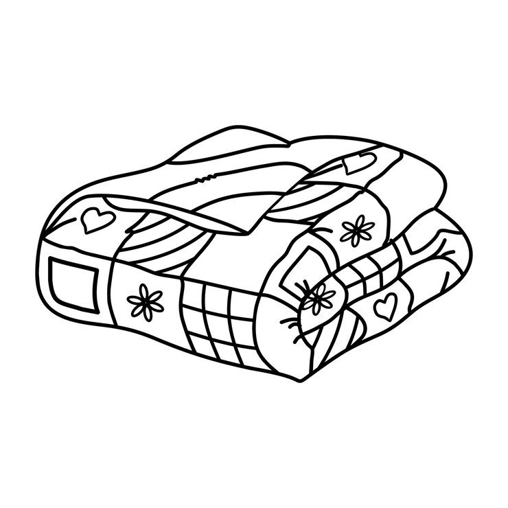 Vector quilt cartoon vector illustration cute quilt cartoon drawing playful bedding design