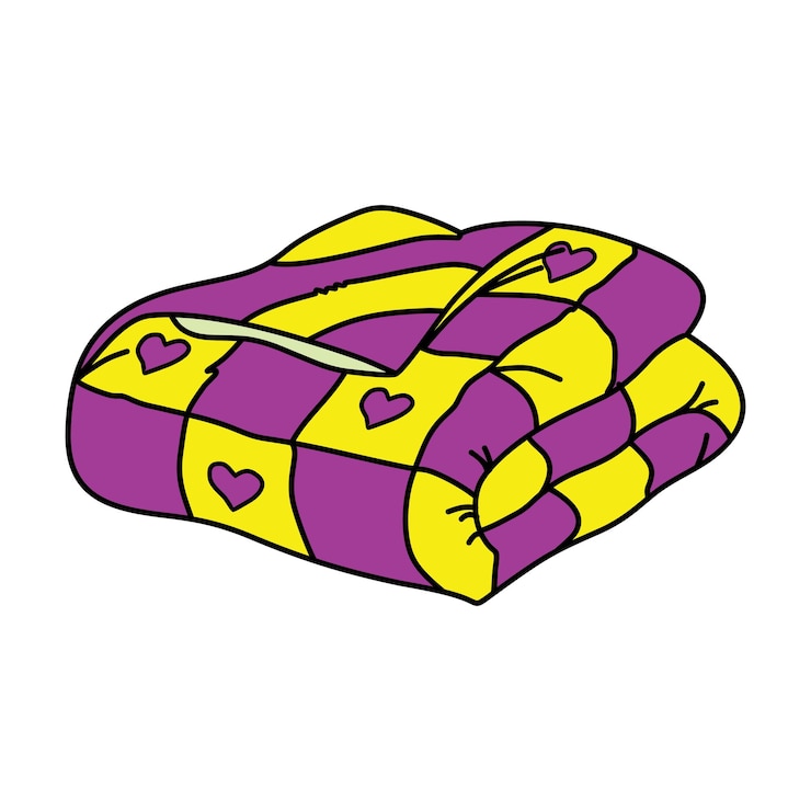 Vector quilt cartoon vector illustration cute quilt cartoon drawing playful bedding design