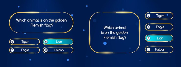 Vector quiz questions and test menu choice digital game