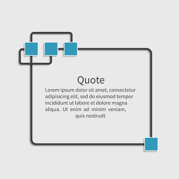 Quote blank template Dialog box Design element for message information comment note text motivation  etc Empty template  Vector illustration