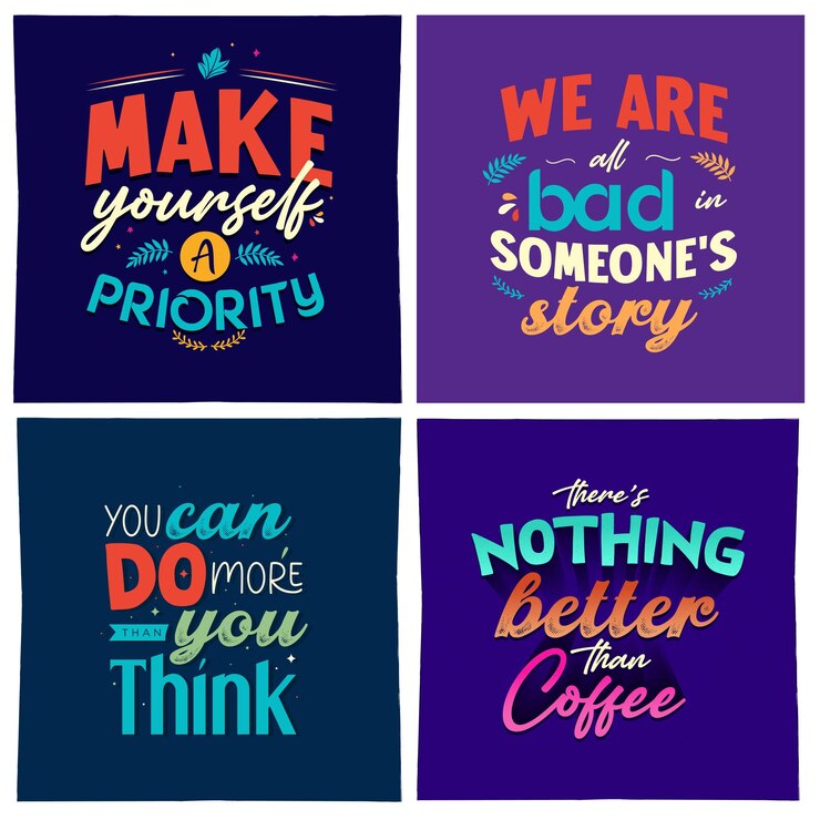 Vector quote typography poster set