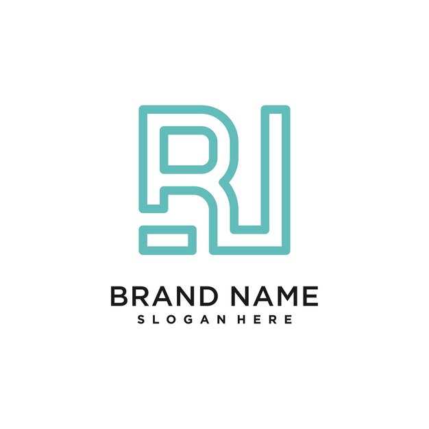 R letter design element icon with creative modern concept