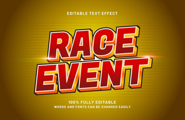 race event editable text effect in racing and speed text style