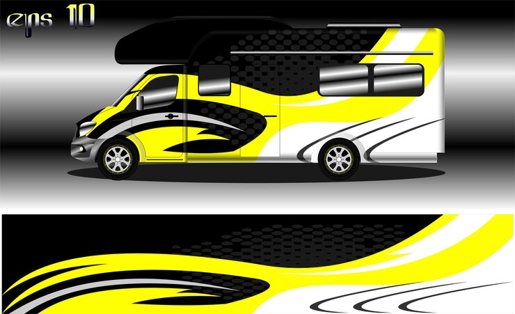 Vector racing background vector for camper van car wraps and more