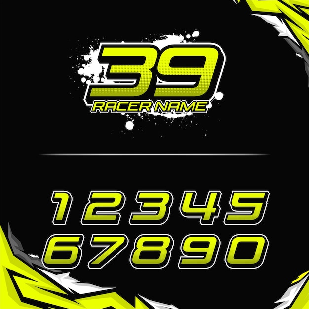 Racing Number Design Template