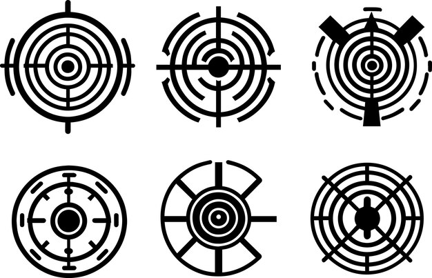 Radar icon vector silhouette 2