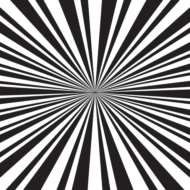 Radial Burst Black and White Abstract Pattern