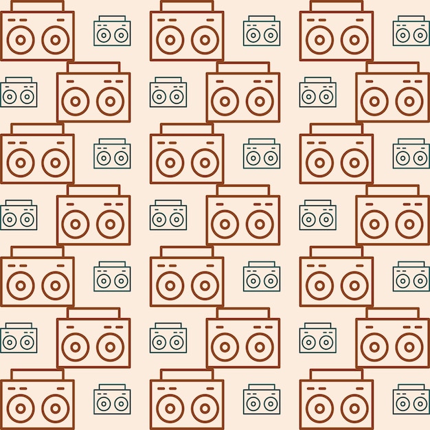 radio design colorful repeating elements seamless pattern vector illustration background