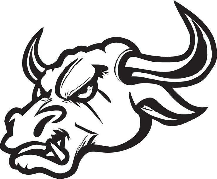 Vector raging bull vector logo design for action or adventure brands