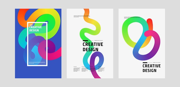 Rainbow Gradient Abstract Creative Design Vector Templates