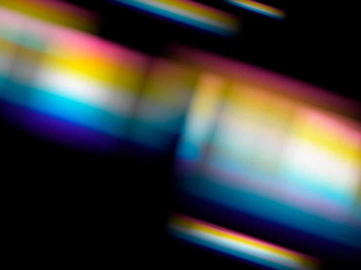 Rainbow lens prism crystal glass or camera filter colorful rays leaks