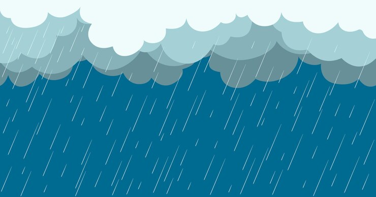 Rainy season heavy rain Rain drops background Nature rainfall with storm clouds