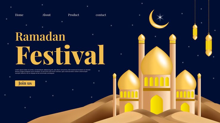 Ramadan Festival web banner with Mosque