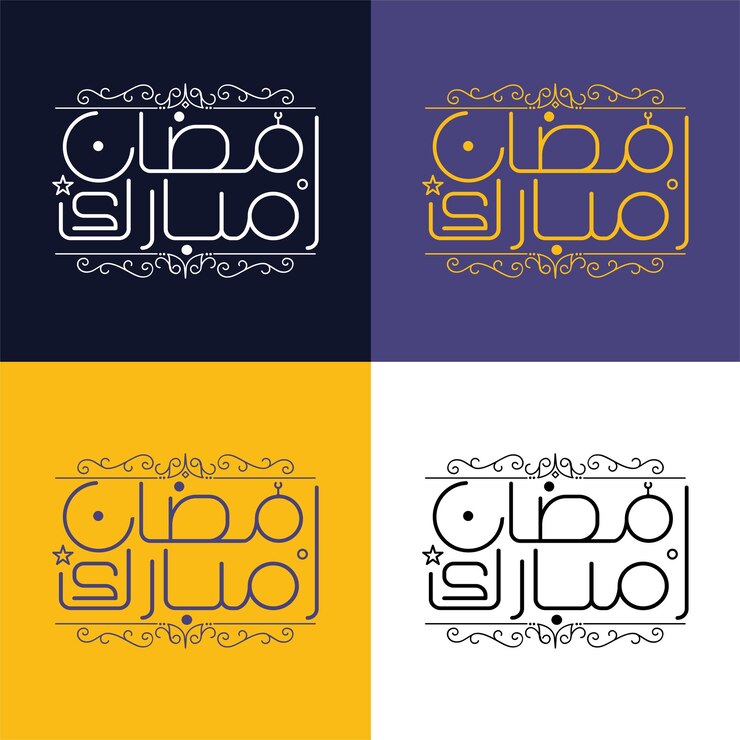 Vector ramadan kareem arabic calligraphy post social media banner design template