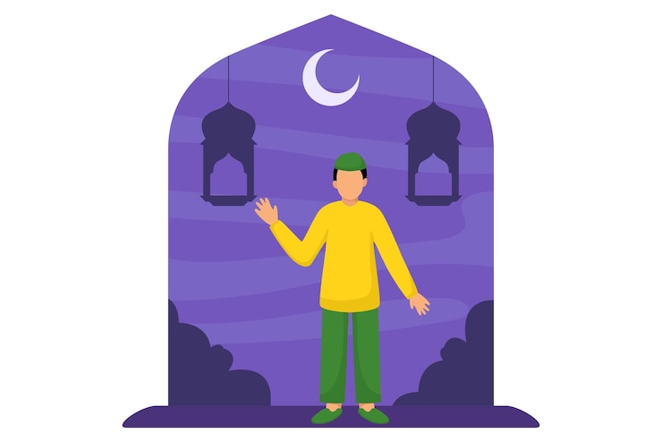 Vector ramadan kareem flat illustration design