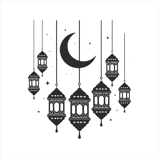 Ramadan Lanterns and Moon