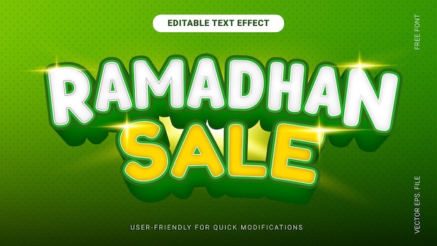 Ramadan Sale 3D Big Sale Vector text Effect blink