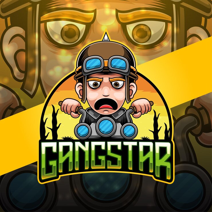 Vector rancang logo maskot esport gangstar