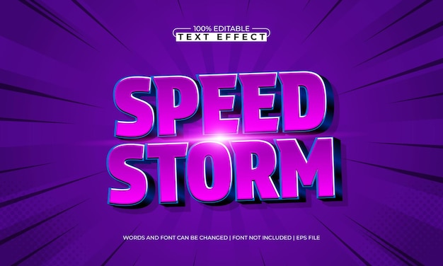 rapid force editable text effect with a race and speed text style
