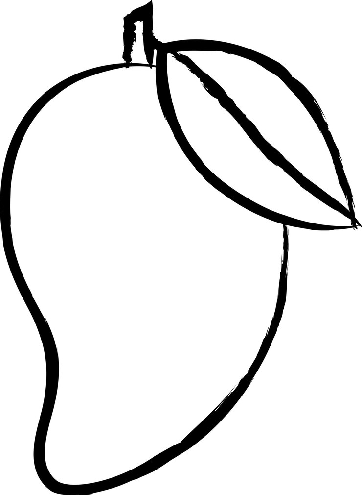 Raw Mango hand drawn vector illustration
