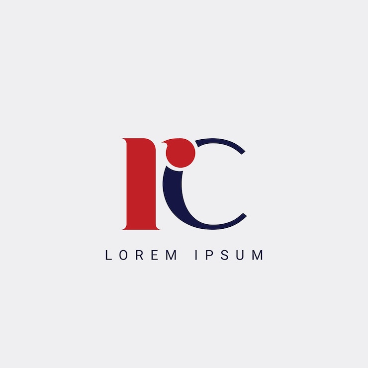 Vector rc r c letter logo design in black colors creative modern letters vector icon logo illustration
