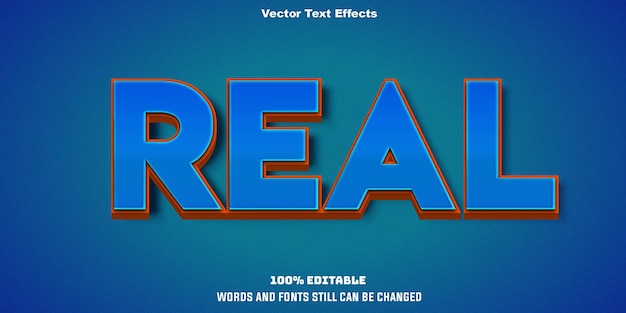 Real editable text effect vector