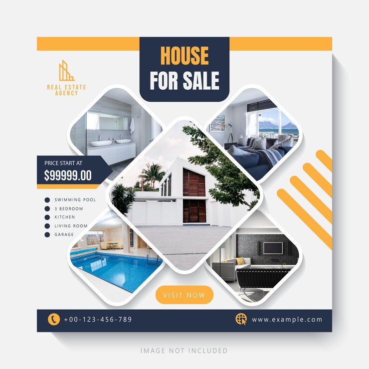 Vector real estate business social media template