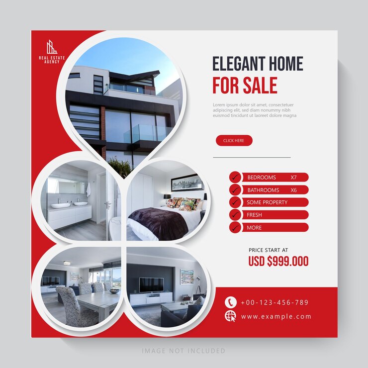 Vector real estate business social media template