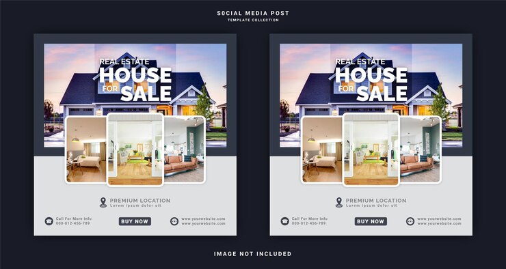 Real Estate House For Rent Instagram Banner Ad Concept Social Media Post Template