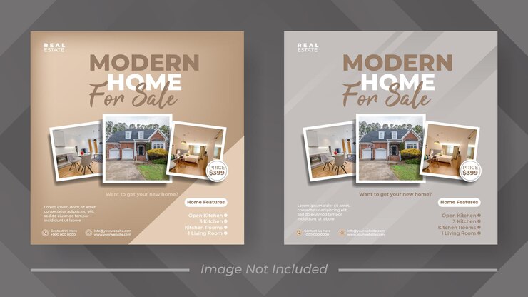 Real estate house social media post or square