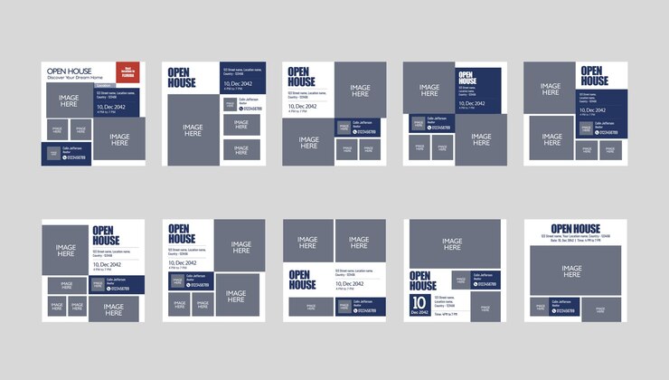 Vector real estate open house square flyer or post vector design free download