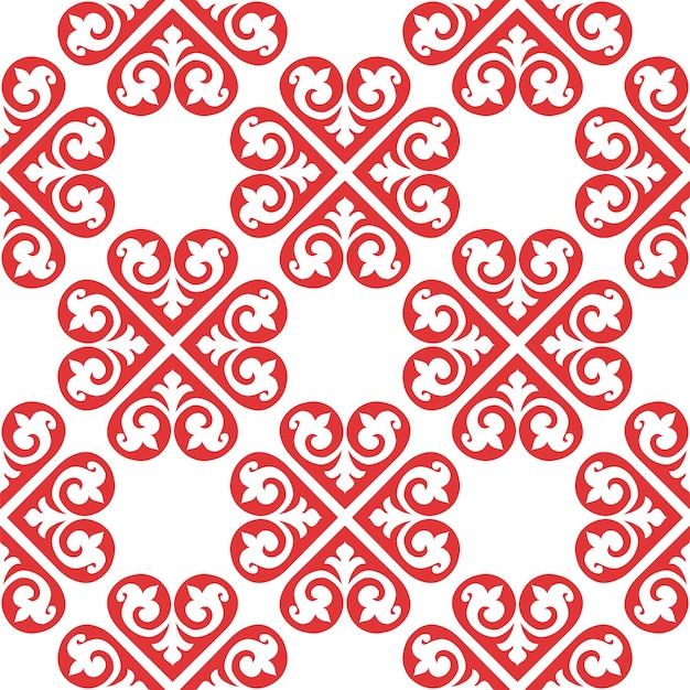 real tatar seamless pattern islamic floral geometry culture of the tatar people symbols of green and red