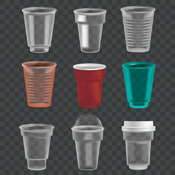 Vector realistic 3d detailed colorful plastic glasses set vector