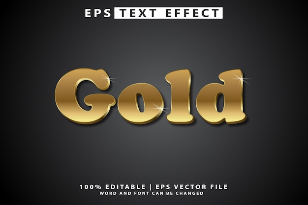 Realistic 3D Gold Text Effect Mockup