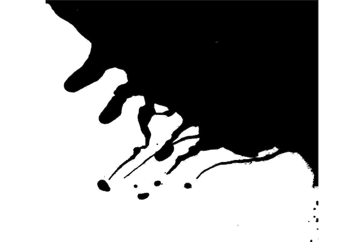 Vector realistic black paint drips isolated on a white background the flowing black liquid dripping paint