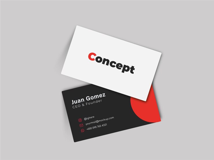 Realistic cards mockup black and white