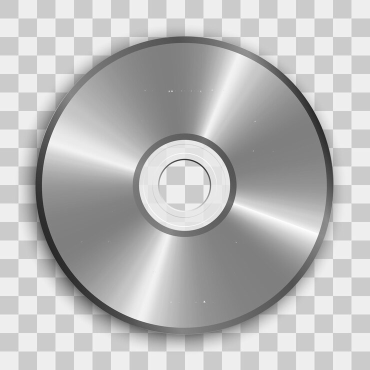 Vector realistic cd or dvd icon. compact disc on transparent