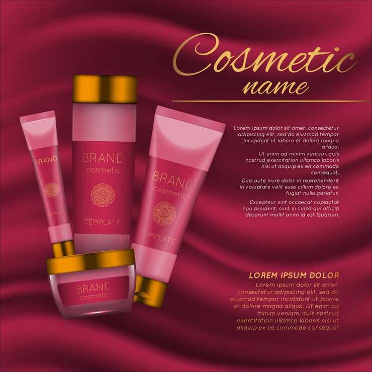 Realistic cosmetic product template