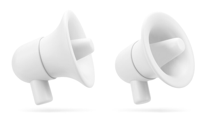 Vector realistic d megaphone loudspeaker vector illustration