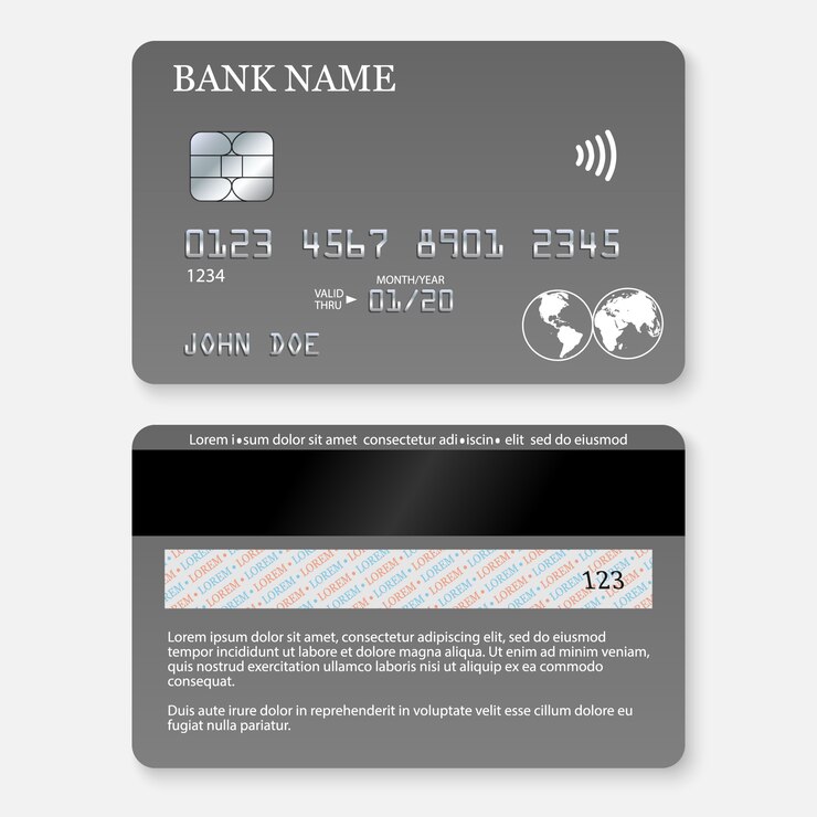 Realistic detailed credit card.