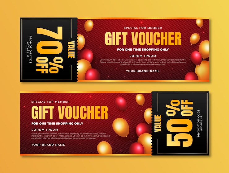 Vector realistic discount voucher template