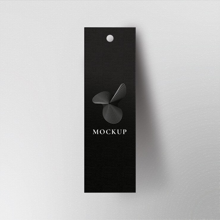 Realistic editable mockup of a thin label