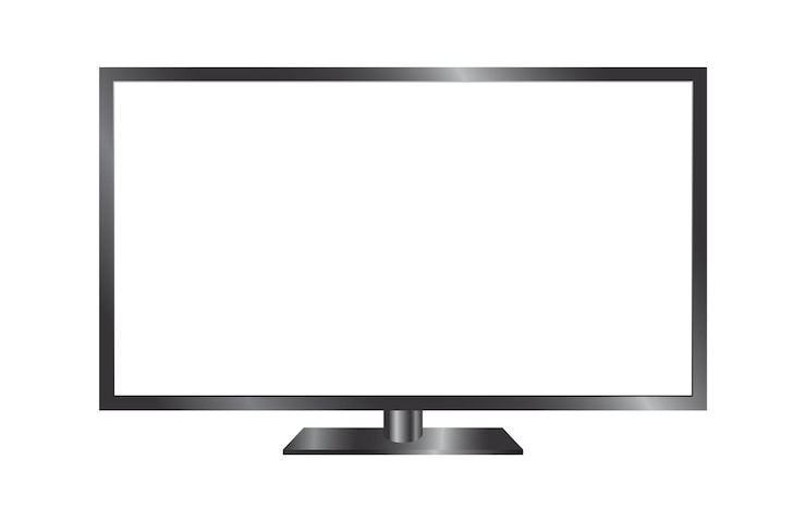 Vector realistic glossy television led tv mockup isolated vector illustration